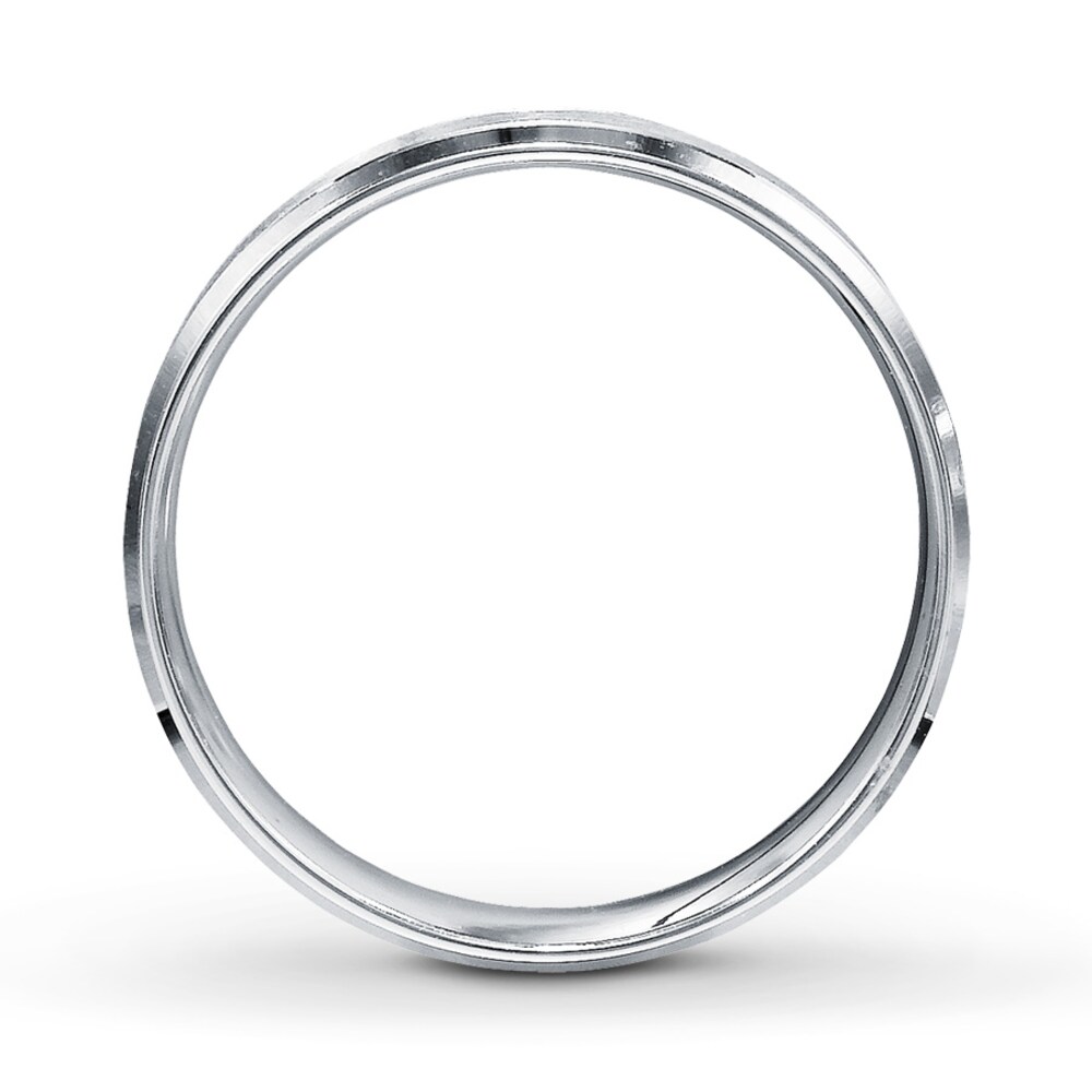 Wedding Band 10K White Gold 8mm X0t5F1b1