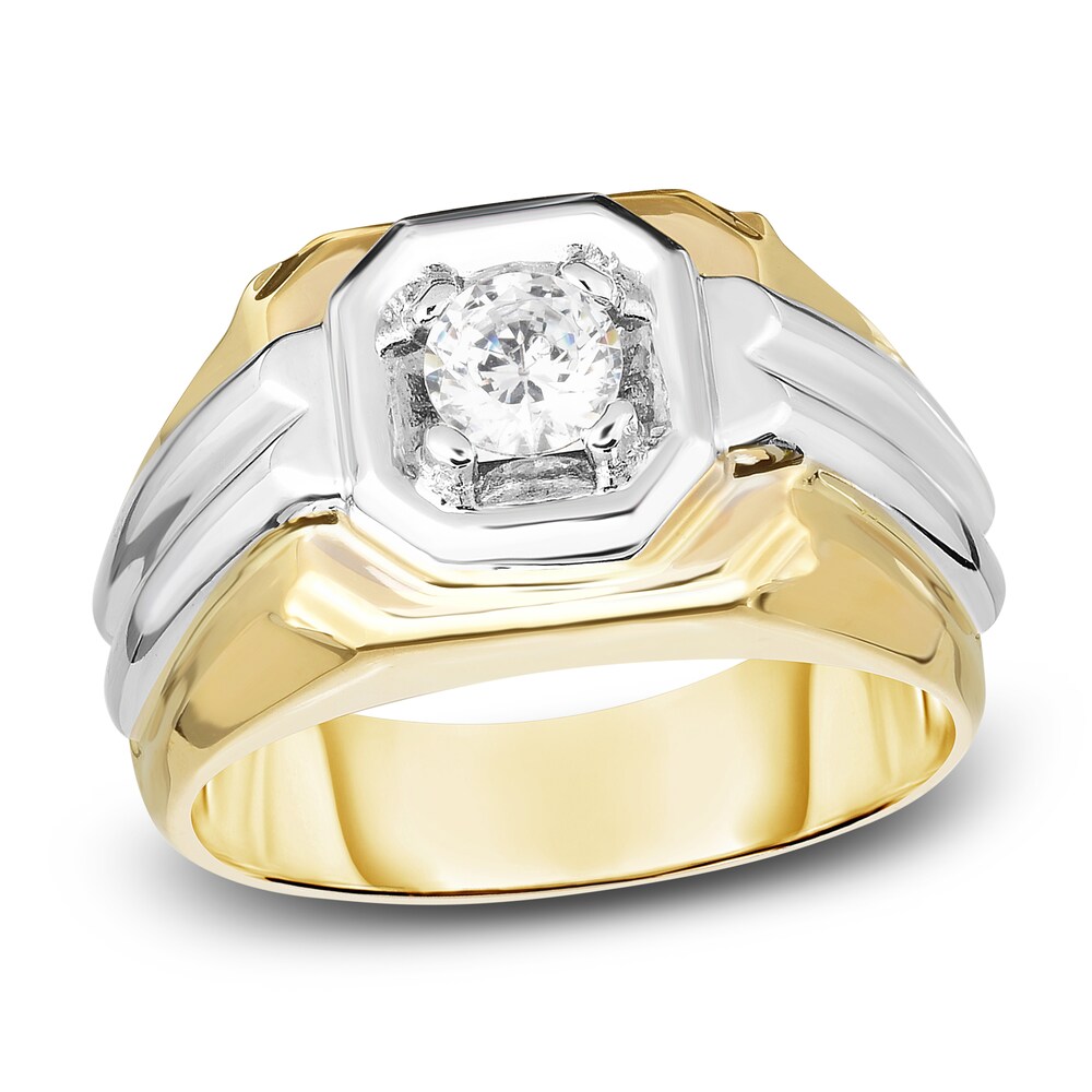 Men's Diamond Anniversary Ring 1/2 ct tw Round 14K Two-Tone Gold X9E8uZo8