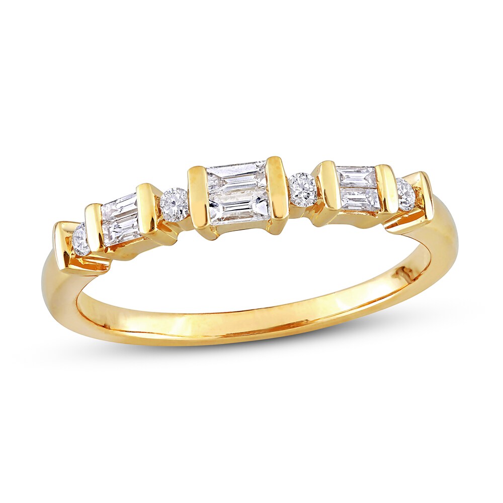 Diamond Ring 1/4 ct tw Baguette/Round 10K Yellow Gold XCZBaYJK