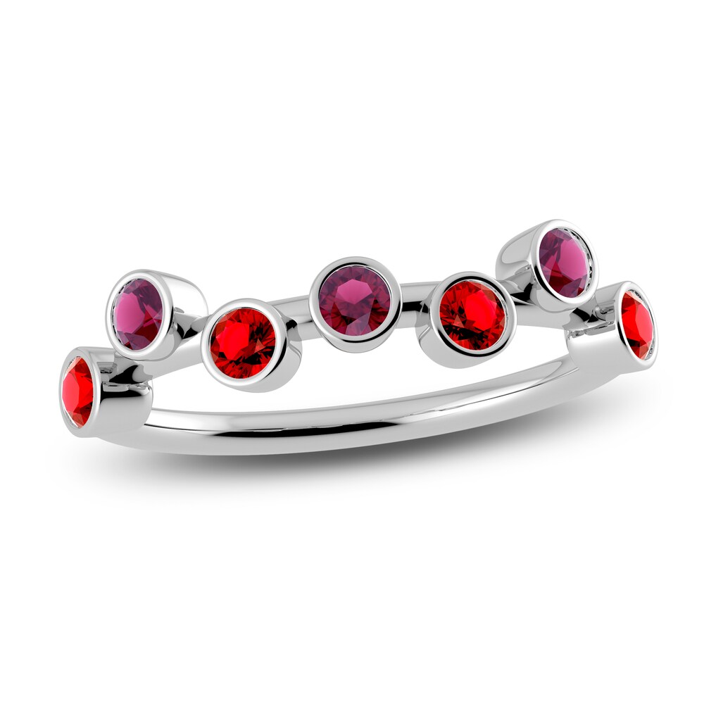 Juliette Maison Natural Rhodolite Garnet & Natural Ruby Ring 10K White Gold XI48Htaa