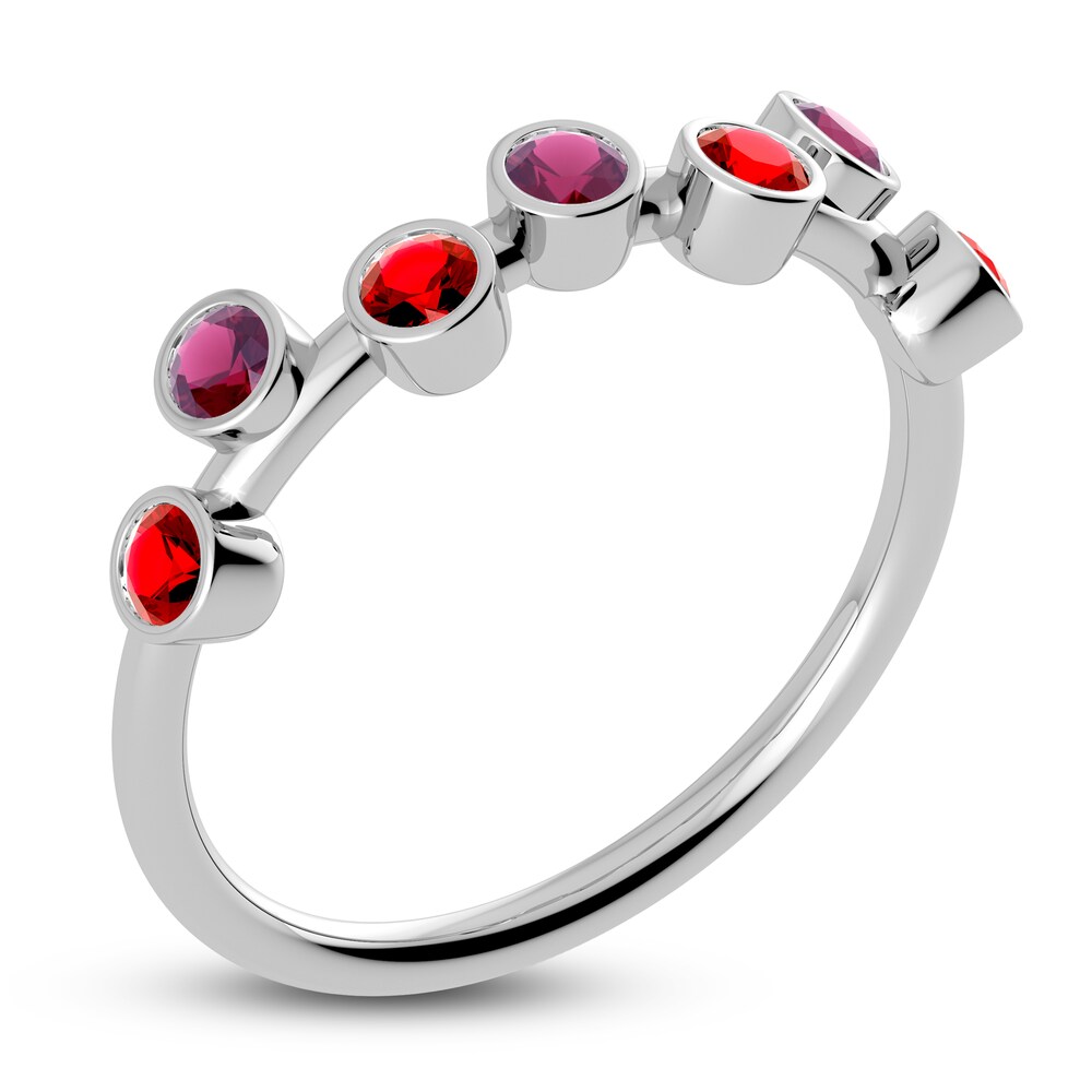 Juliette Maison Natural Rhodolite Garnet & Natural Ruby Ring 10K White Gold XI48Htaa