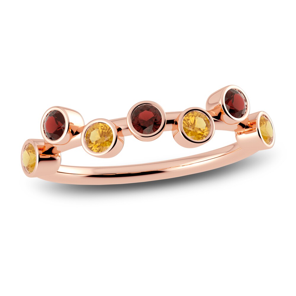 Juliette Maison Natural Citrine & Natural Garnet Ring 10K Rose Gold XJObVax6