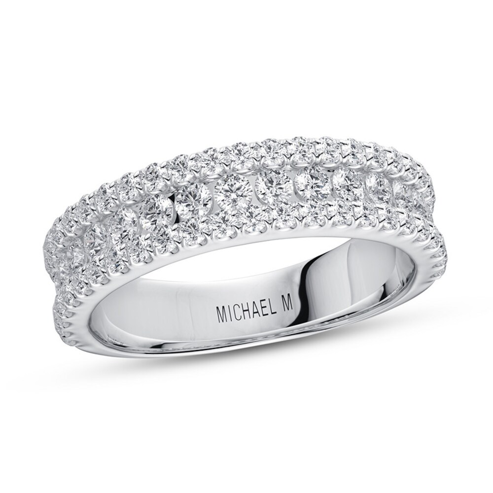 Michael M Wedding Band 1 ct tw Diamonds 18K White Gold XNH4obJR