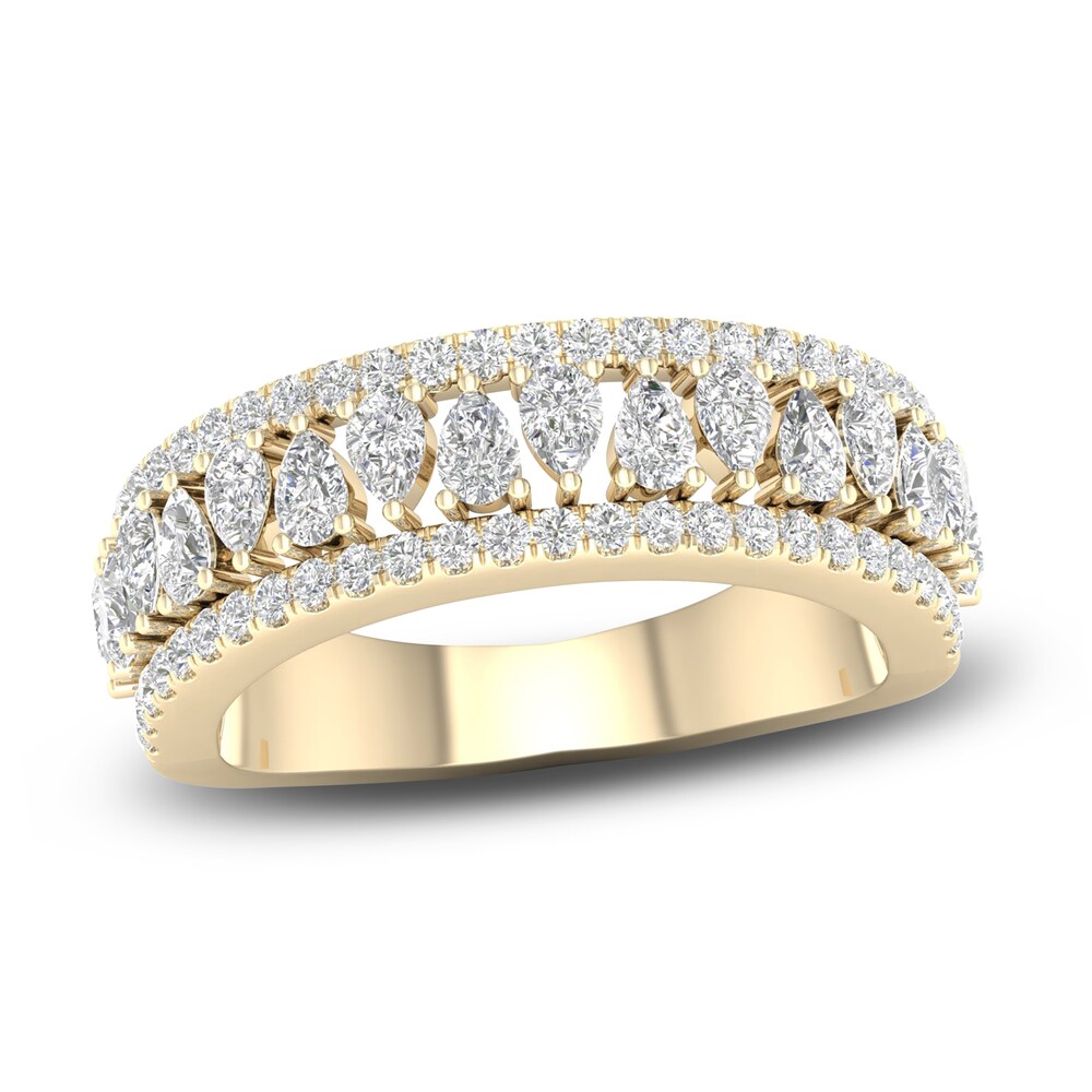 Diamond Anniversary Band 1 ct tw Pear/Round 14K Yellow Gold XT7u3s6K