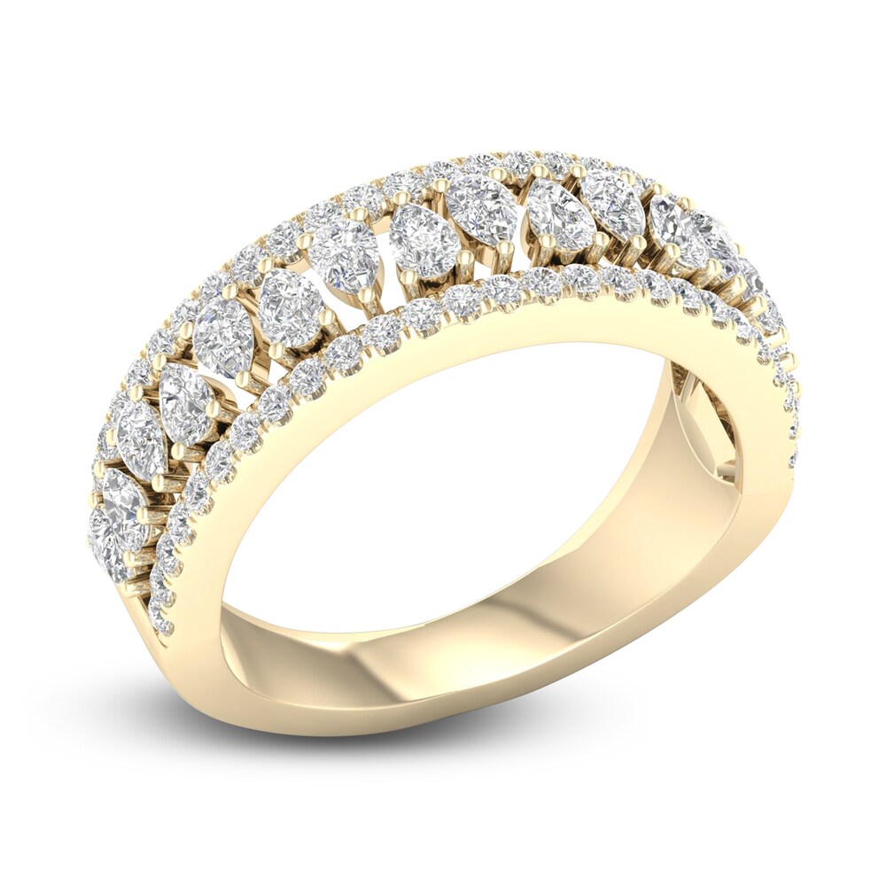 Diamond Anniversary Band 1 ct tw Pear/Round 14K Yellow Gold XT7u3s6K