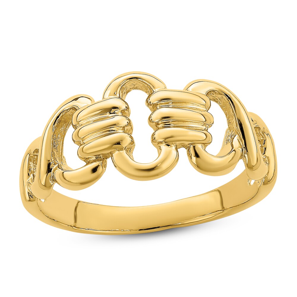 Polished Links Ring 14K Yellow Gold XZ2x0c7g