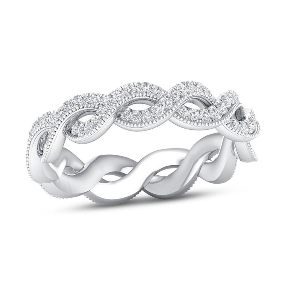 Diamond Twist Eternity Band 1/2 ct tw Round 14K White Gold Xn9cMmKx