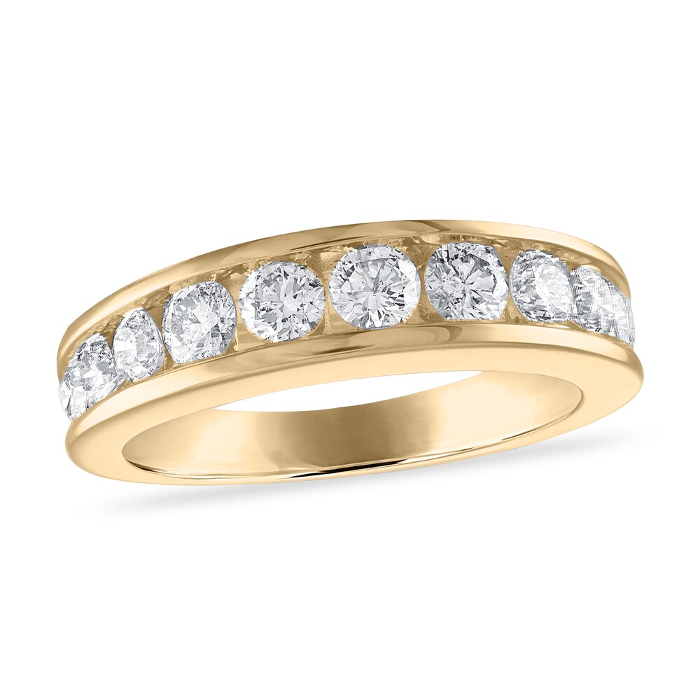 Diamond Wedding Band 1-1/5 ct tw Round 14K Yellow Gold XvotJ5lZ