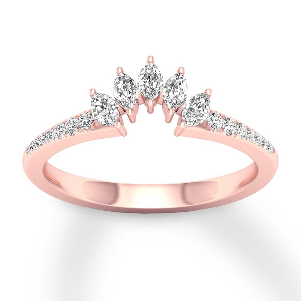 Diamond Contour Ring 1/3 ct tw Marquise/Round 14K Rose Gold Y0vi5cps