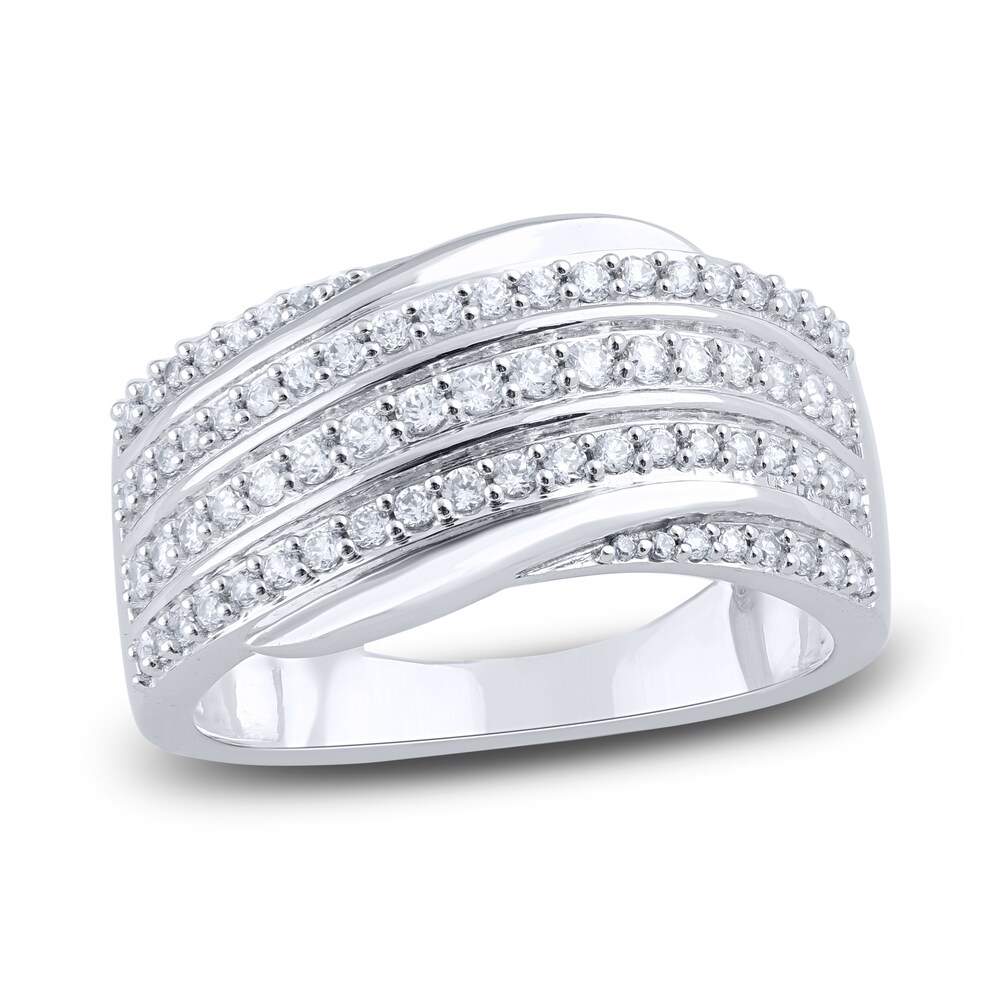 Diamond Wave Anniversary Band 1/2 ct tw Round 14K White Gold YIgDCnyc