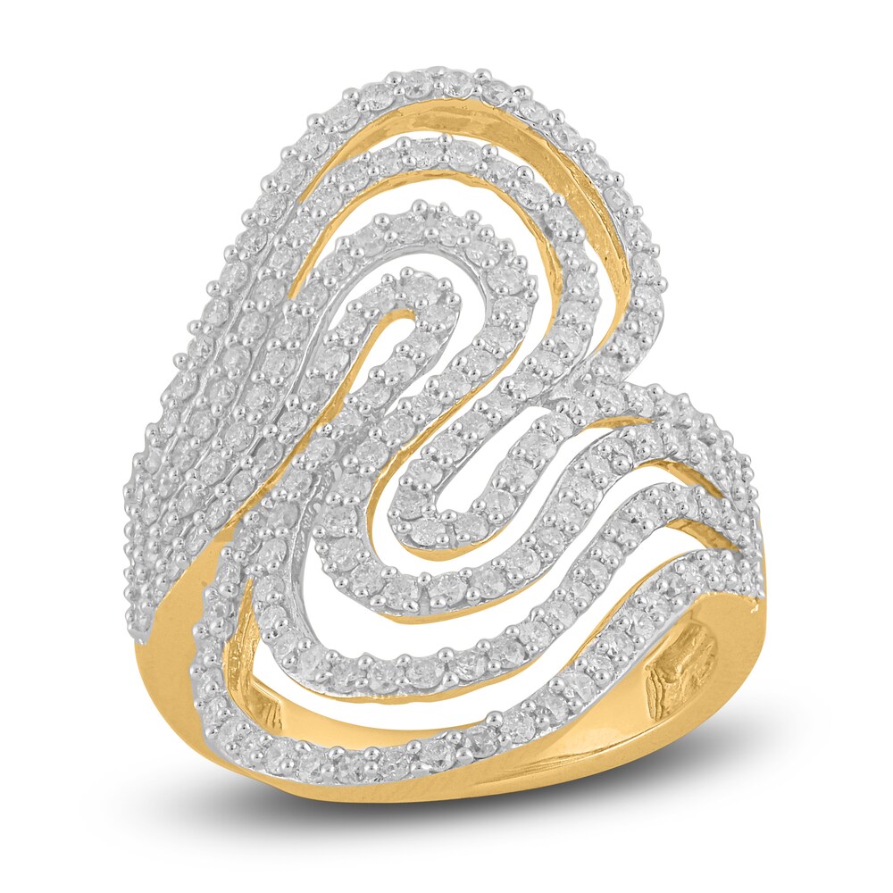 Diamond Ring 1-1/4 ct tw Round 14K Yellow Gold/Rhodium YP3685Qi