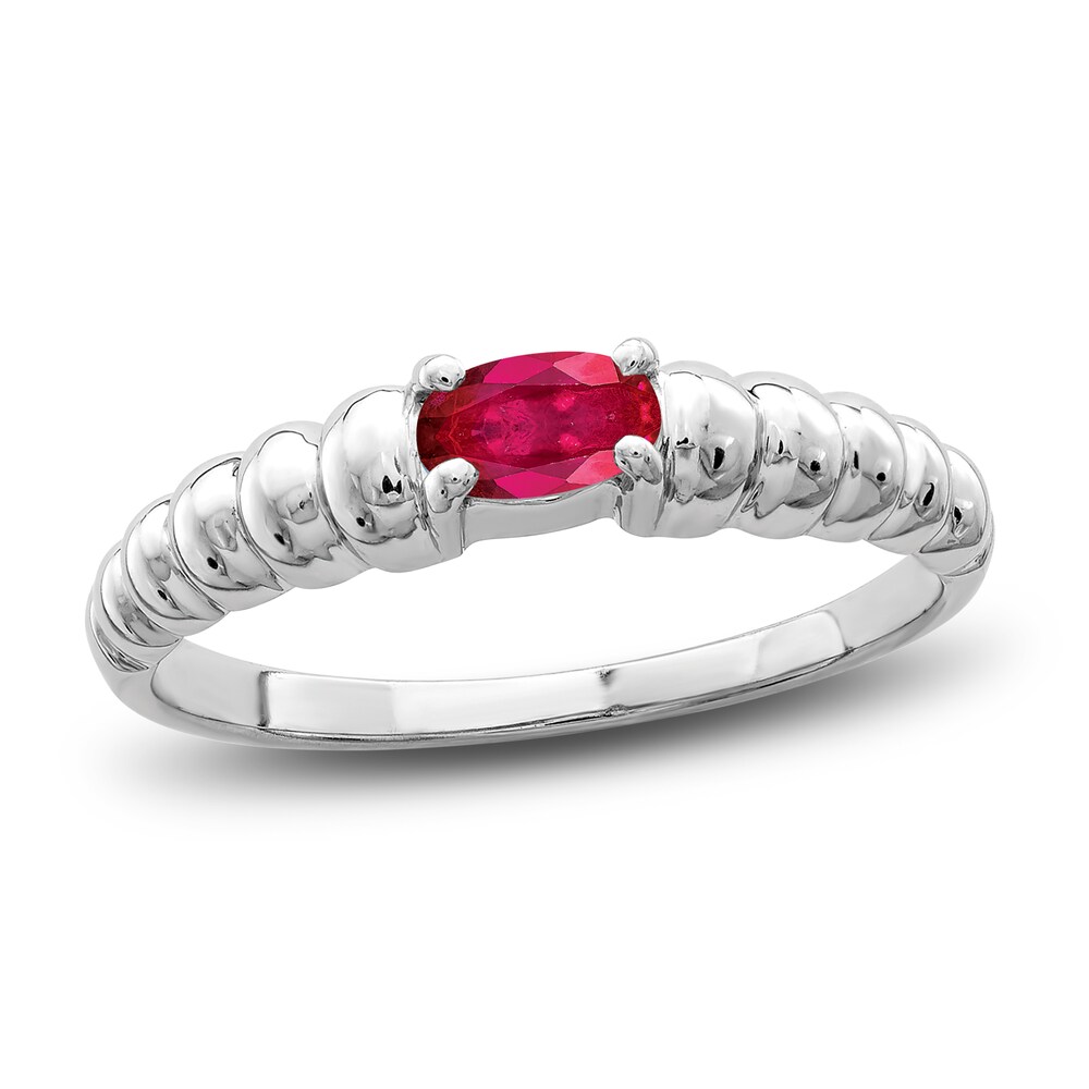 Natural Ruby Ring 14K White Gold YSwVH2Ut