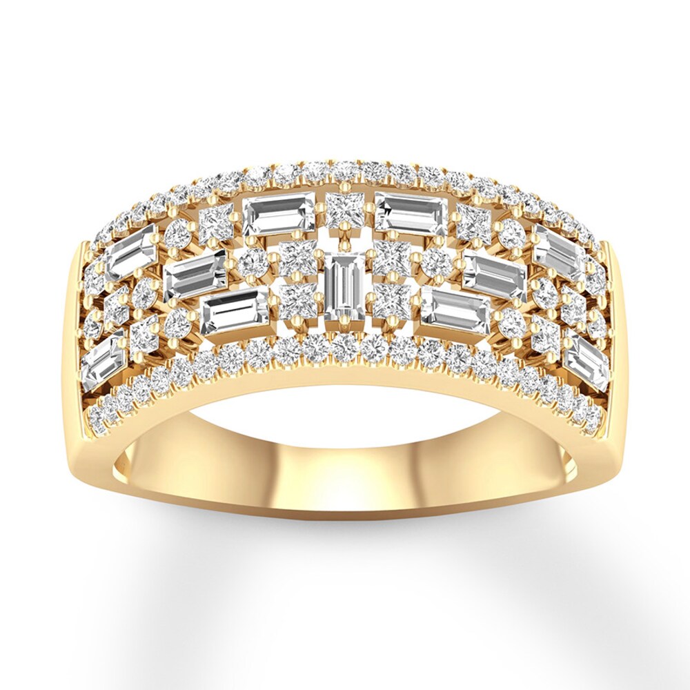 Diamond Anniversary Ring 7/8 carat tw 14K Yellow Gold YZrvO49U
