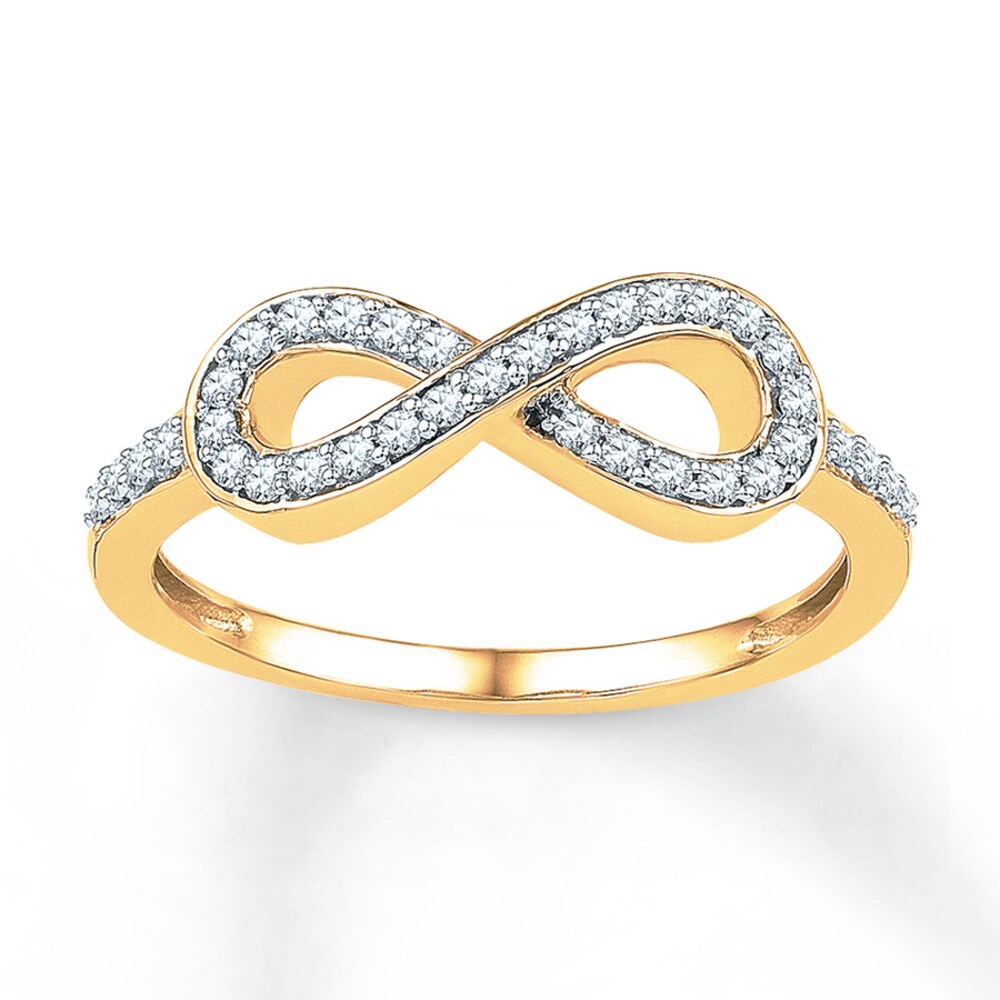 Diamond Infinity Ring 1/5 ct tw Round-cut 10K Yellow Gold YgO7VzFY