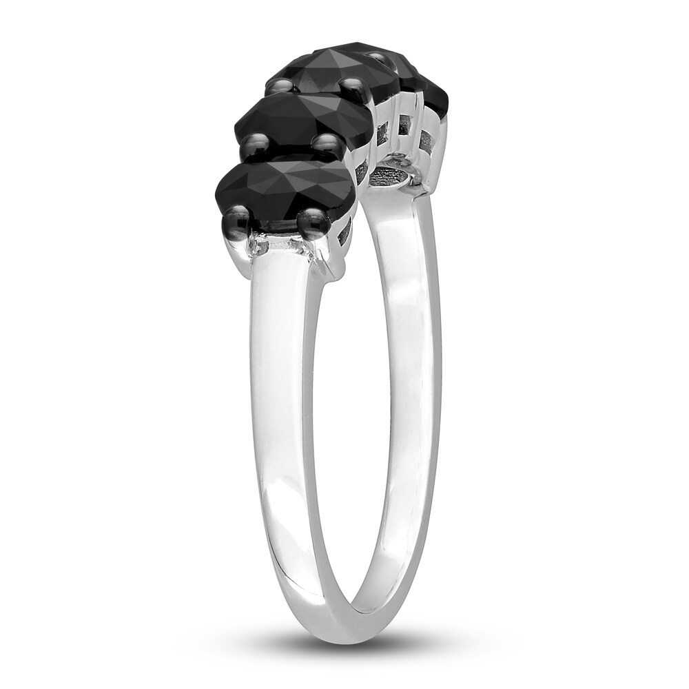 Black Diamond 5-Stone Ring 1-1/4 ct tw Oval 14K White Gold YhIMA0Ru