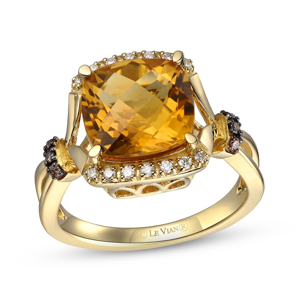 Le Vian Natural Citrine Ring 1/8 ct tw Diamonds 14K Honey Gold YlVVKK8y