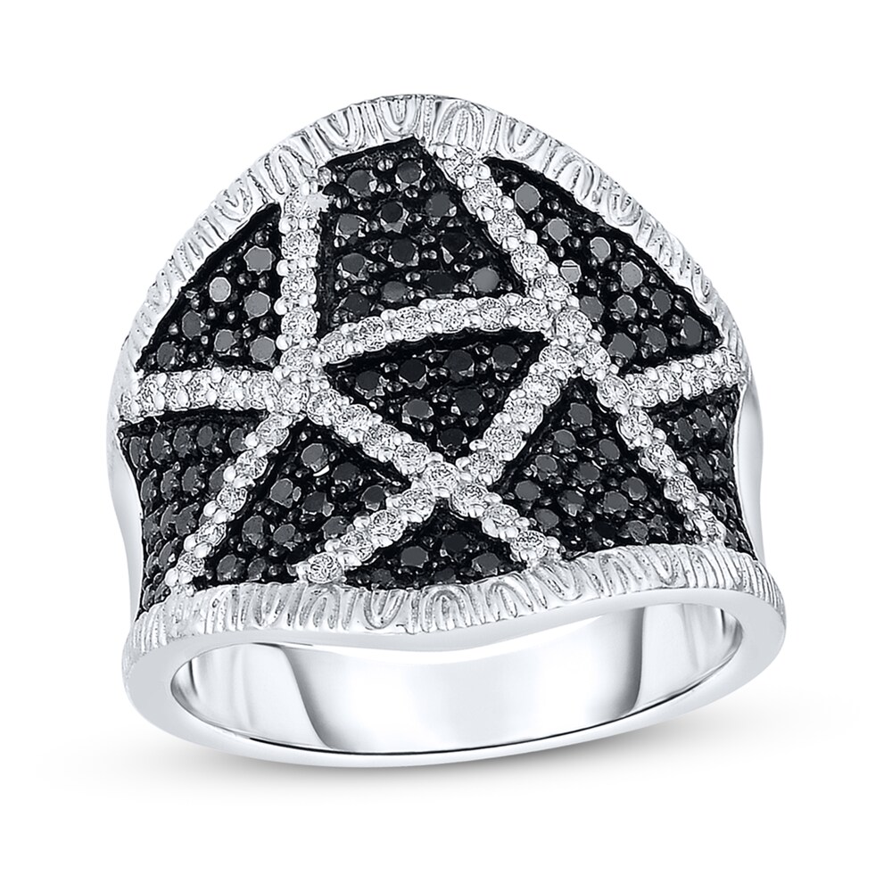Black & White Diamonds 1 ct tw Round-cut 14K White Gold Ring YoX90Ef8