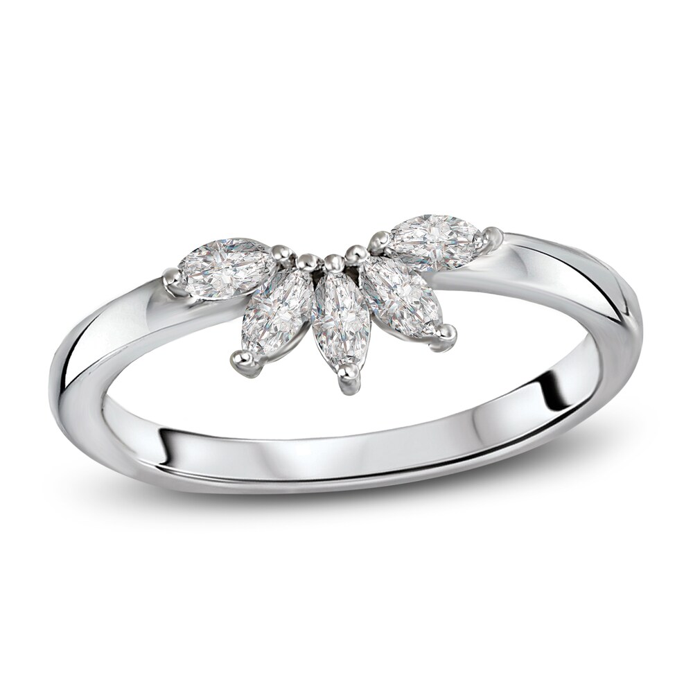 Diamond Anniversary Ring 1/4 ct tw Marquise 14K White Gold YrMxzvAG