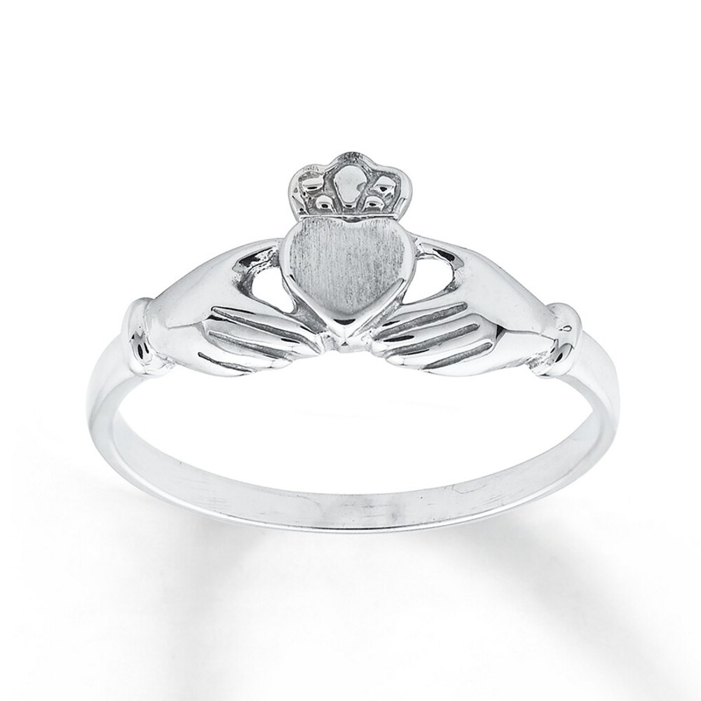 Claddagh Ring 14K White Gold YtDoc5rH