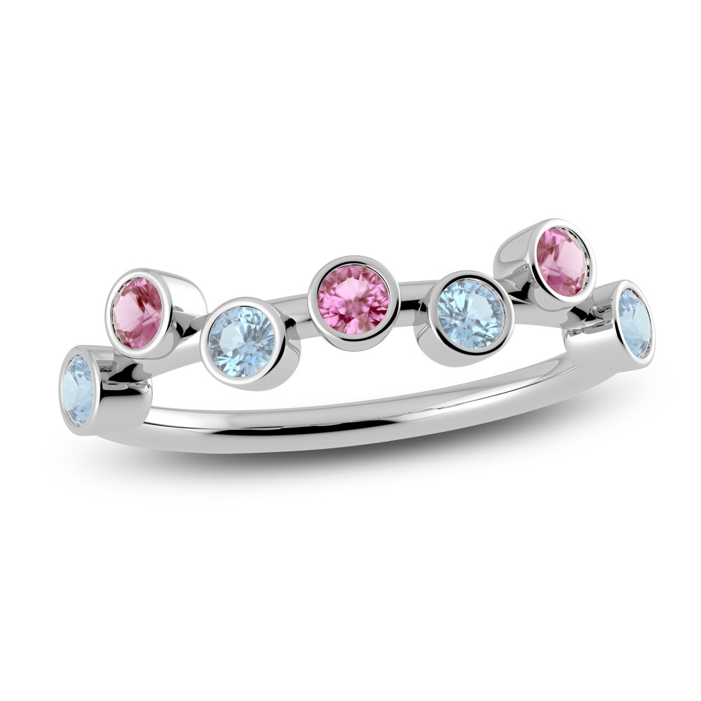 Juliette Maison Natural Pink Tourmaline & Natural Aquamarine Ring 10K White Gold Ytr7ExVt [Ytr7ExVt]