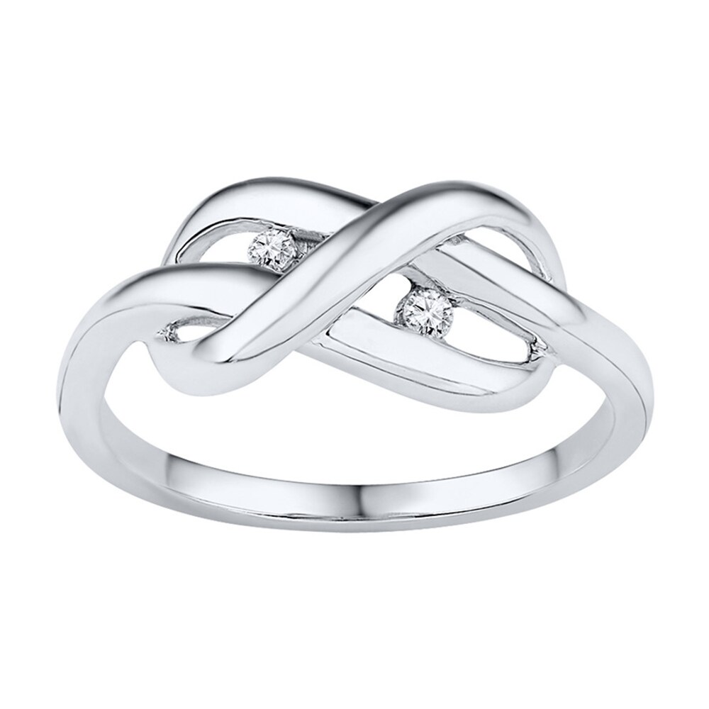 Infinity Knot Ring 1/20 ct tw Diamonds Sterling Silver Yyi4cyNy