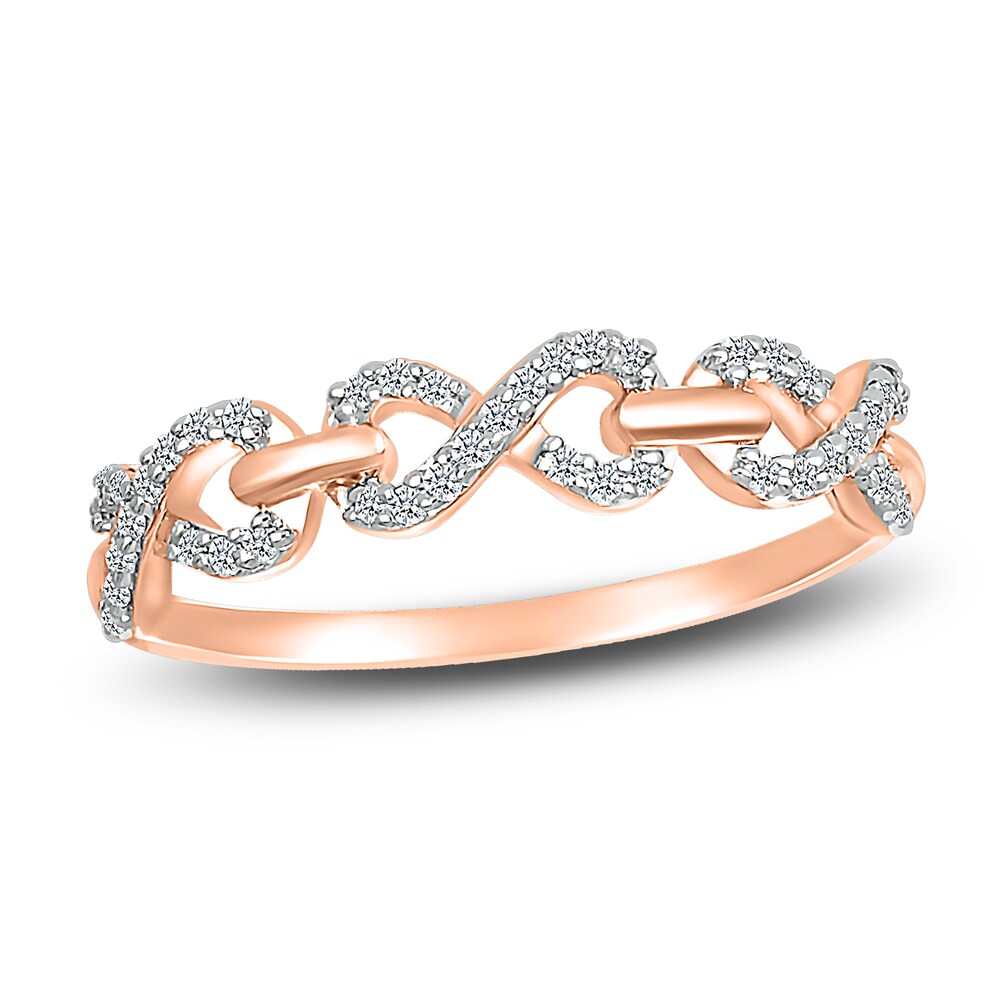 Diamond Infinity Ring 1/6 ct tw Round 14K Rose Gold ZDmUp639