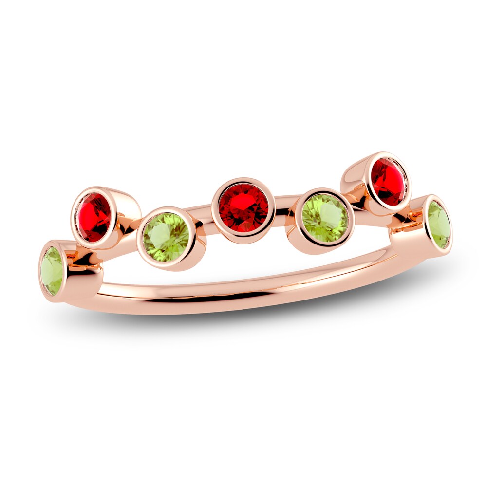 Juliette Maison Natural Ruby & Natural Peridot Ring 10K Rose Gold ZDyiLxzv