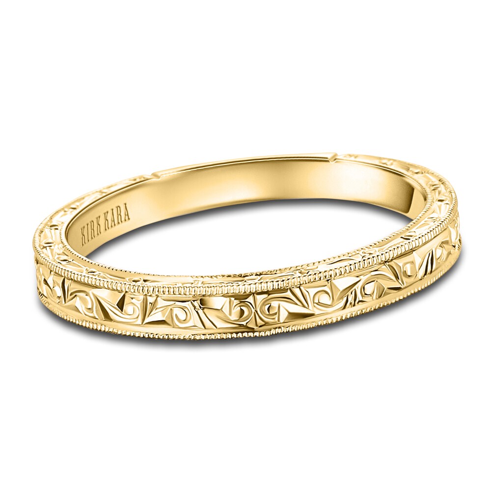 Kirk Kara Engraved Milgrain Wedding Band 14K Yellow Gold ZGJYIcXW