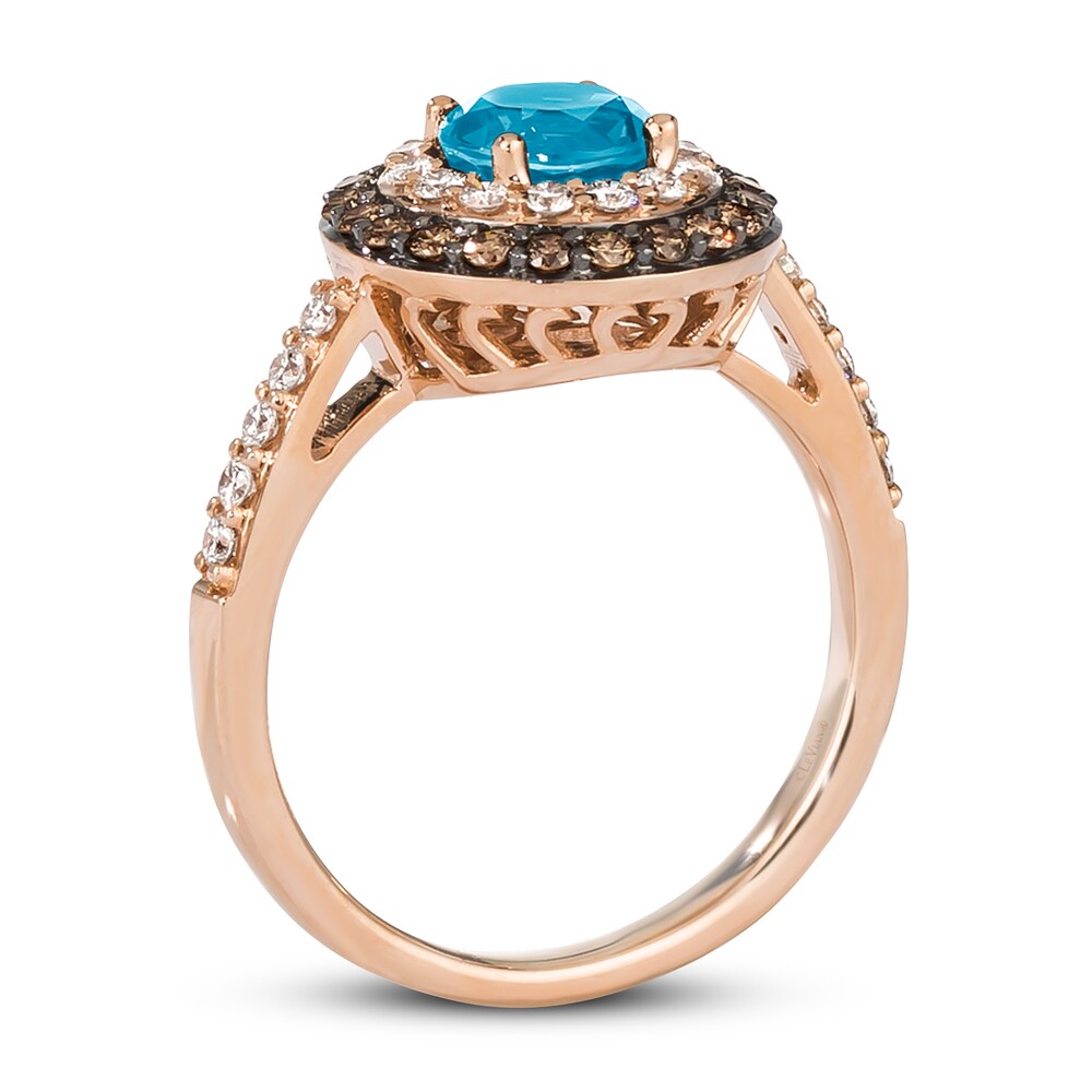 Le Vian Natural Blue Topaz Ring 5/8 ct tw Diamonds 14K Strawberry Gold ZGPRXhlC