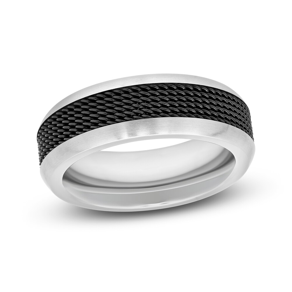 Mesh Wedding Band Titanium 8mm ZKXWcvPz