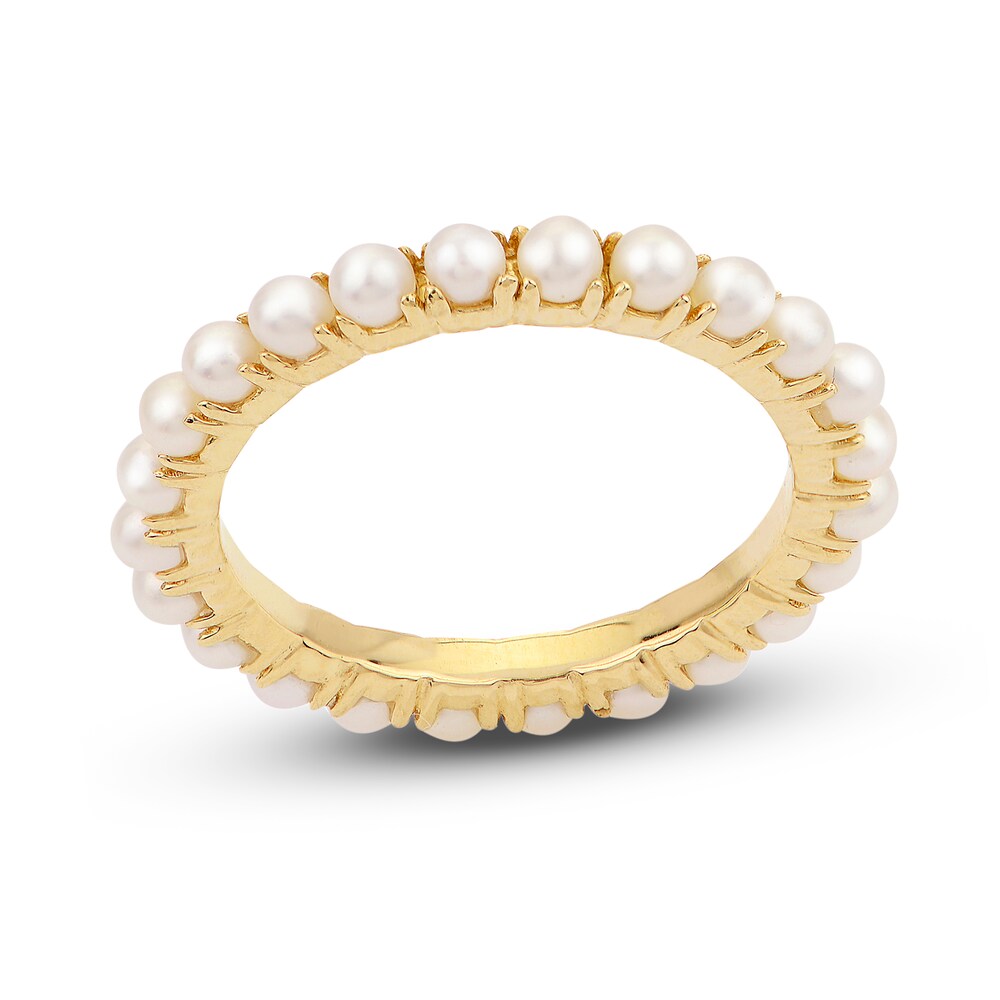 Cultured Freshwater Pearl Eternity Band 14K Yellow Gold Za5dFZX7