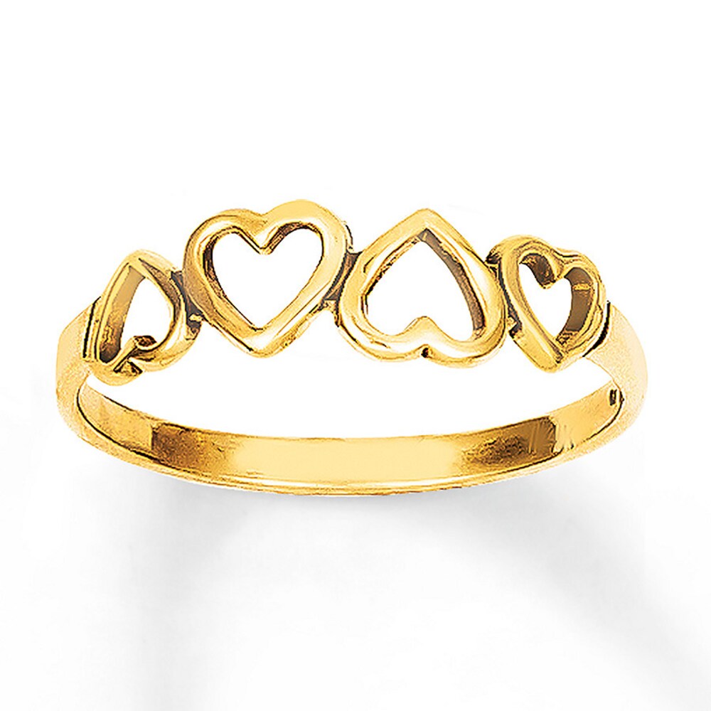 Hearts Ring 14K Yellow Gold Ze03GSuL