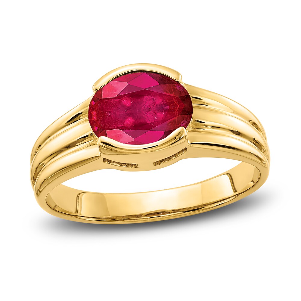 Natural Ruby Ring 14K Yellow Gold Zs4i8Tjd