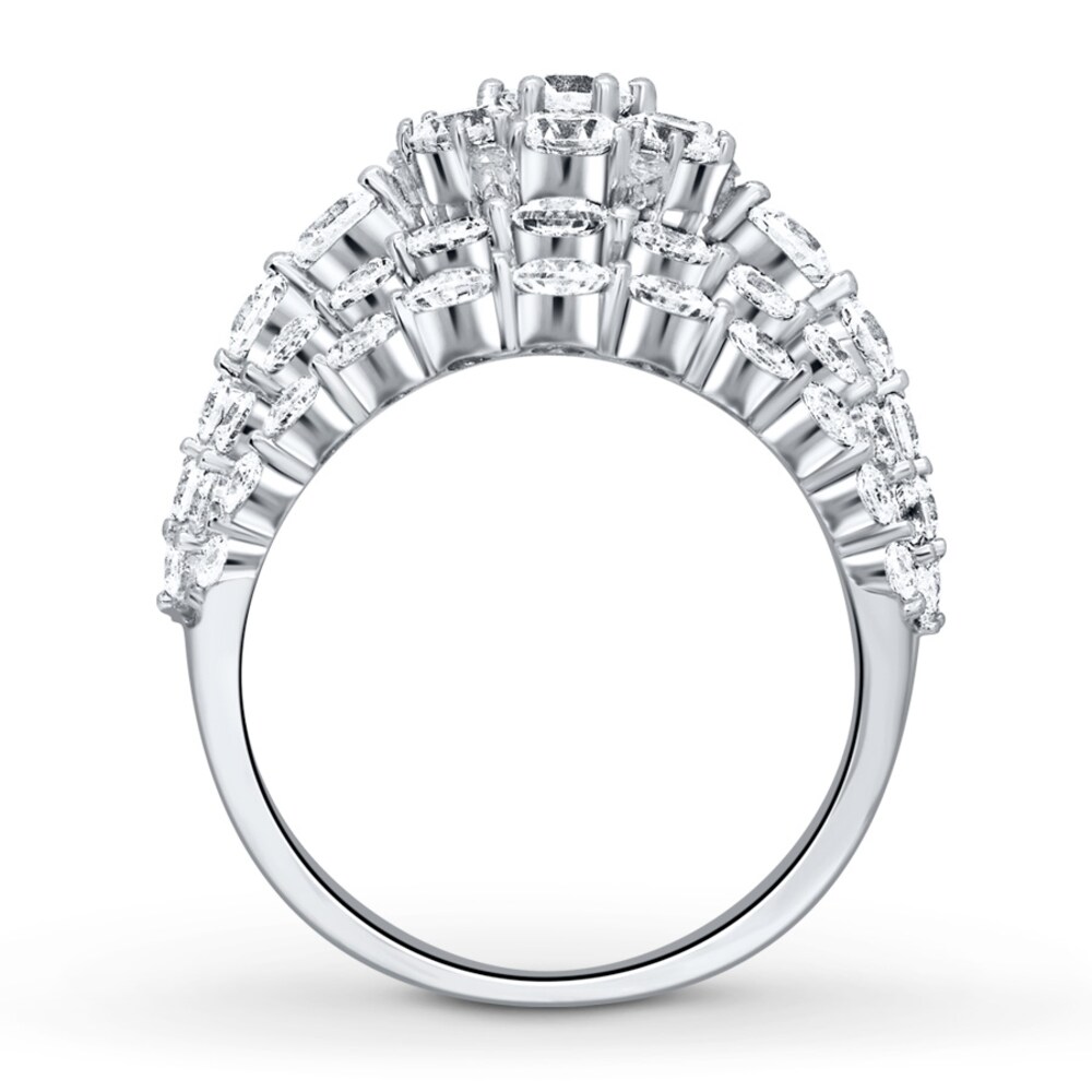 Diamond Ring 3-1/2 ct tw Round 14K White Gold Zu6lesEs