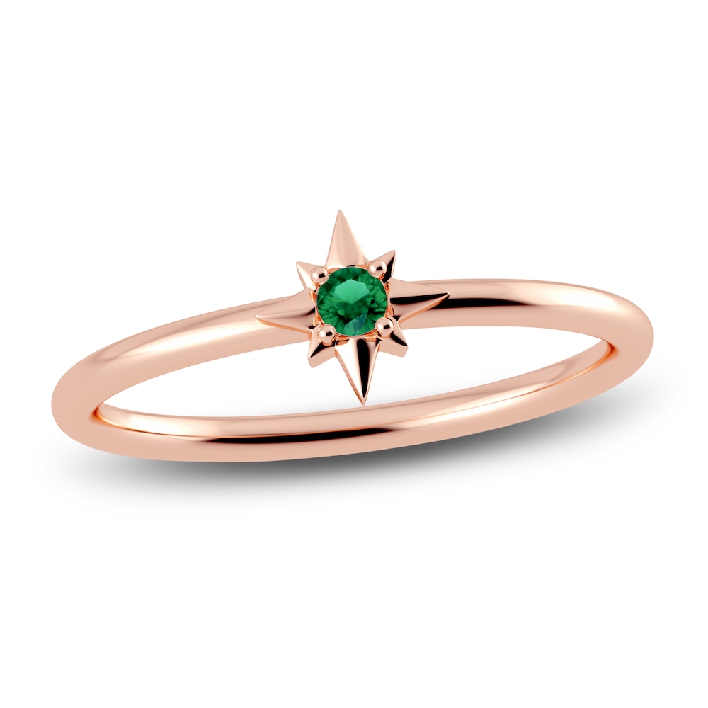 Juliette Maison Natural Emerald Starburst Ring 10K Rose Gold a0wR7e7A