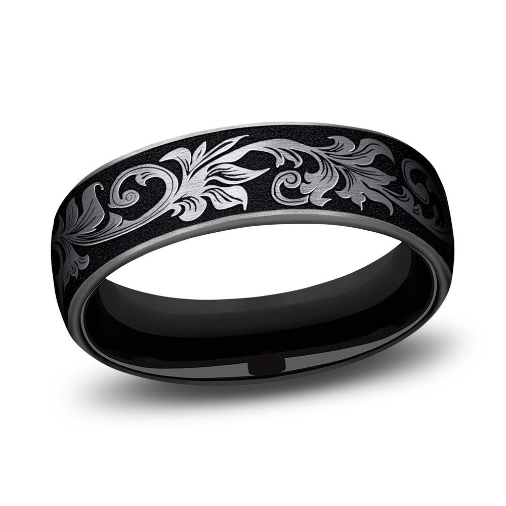 Scroll Wedding Band Black Titanium 6.5mm a5GzKPIN