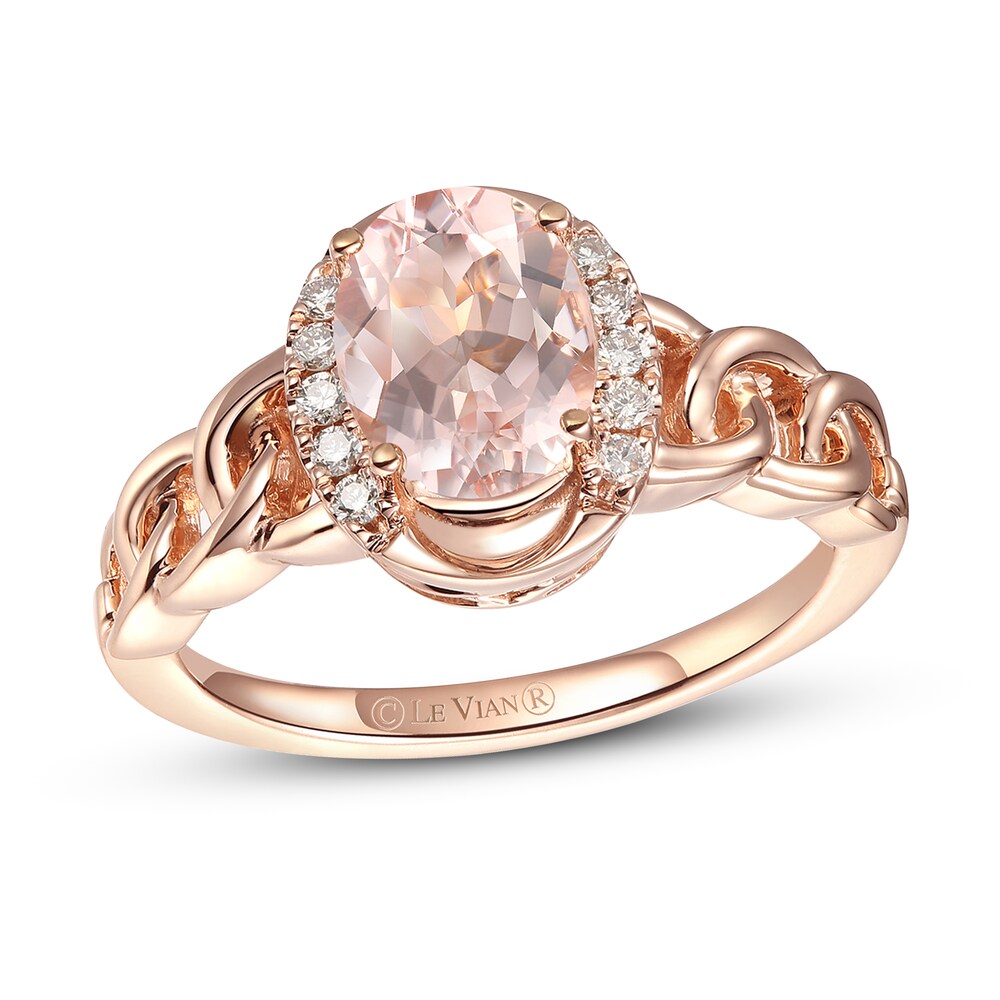 Le Vian Natural Morganite Ring 1/10 ct tw Diamonds 14K Strawberry Gold a7WaaVFk