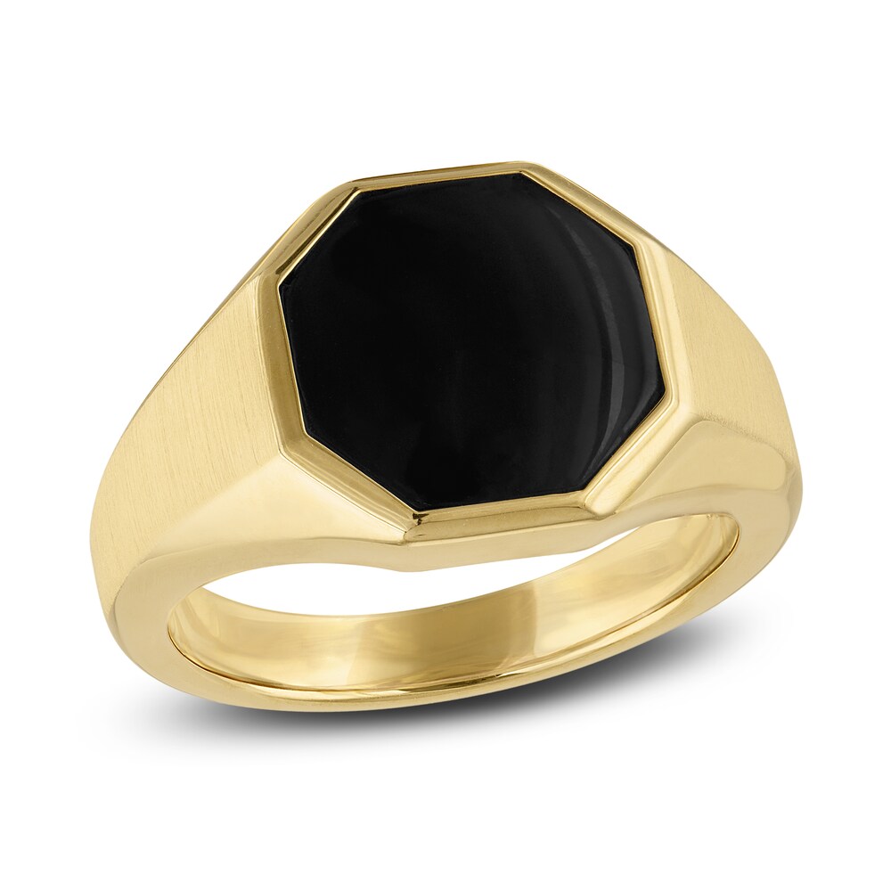 1933 by Esquire Men's Black Onyx Ring Sterling Silver/18K Yellow Gold aCXPabmb