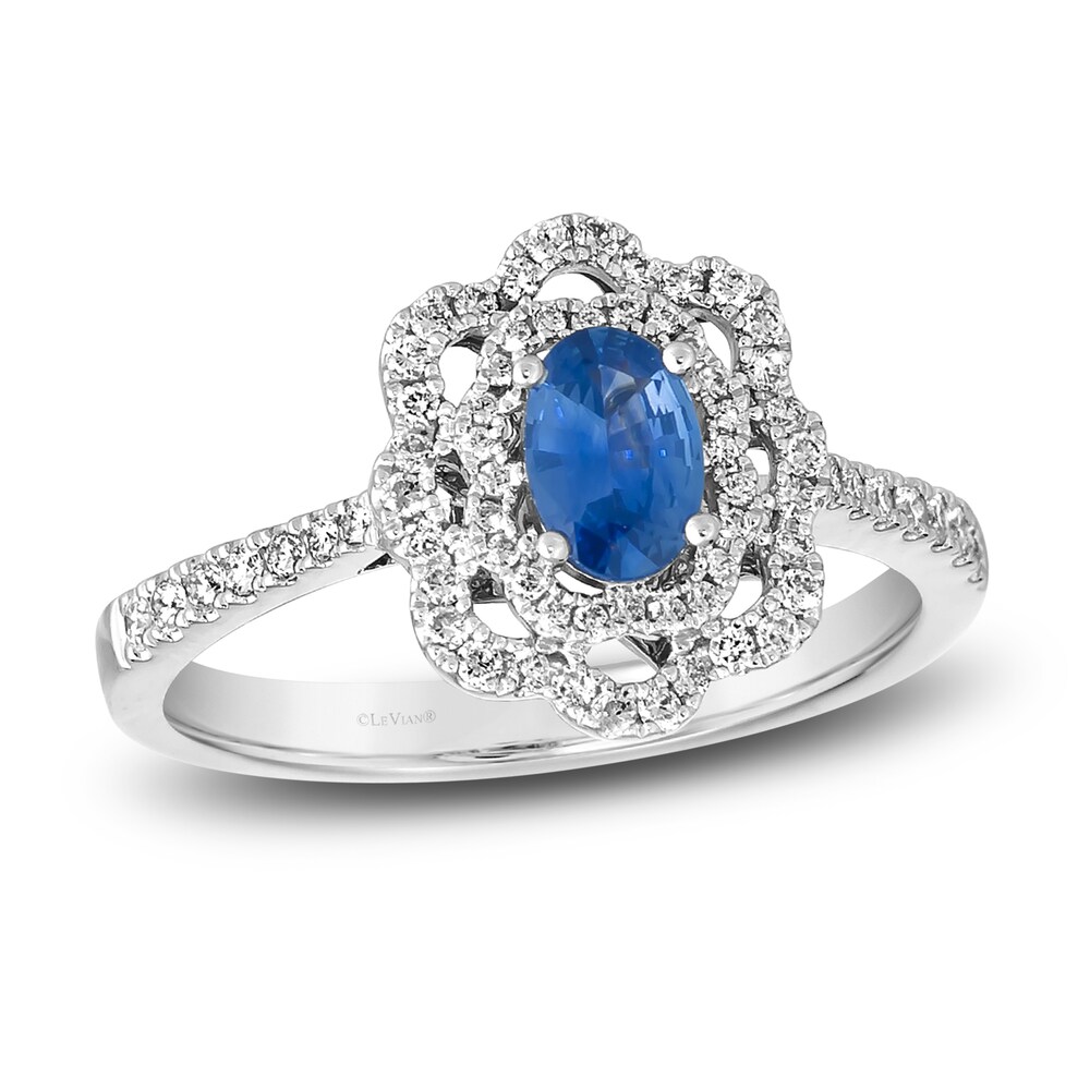Le Vian Natural Blue Sapphire Ring 1/3 ct tw Diamonds Platinum aDuhAkGm