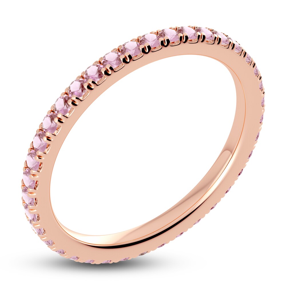 Juliette Maison Natural Pink Tourmaline Eternity Ring 10K Rose Gold aKtq7BI0