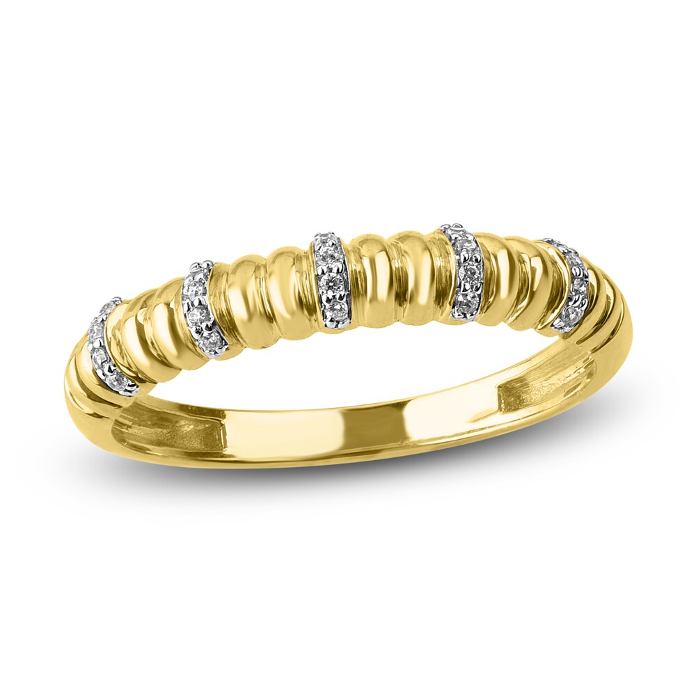 Diamond Stackable Anniversary Band 1/20 ct tw Round 14K Yellow Gold aMD0AK0c