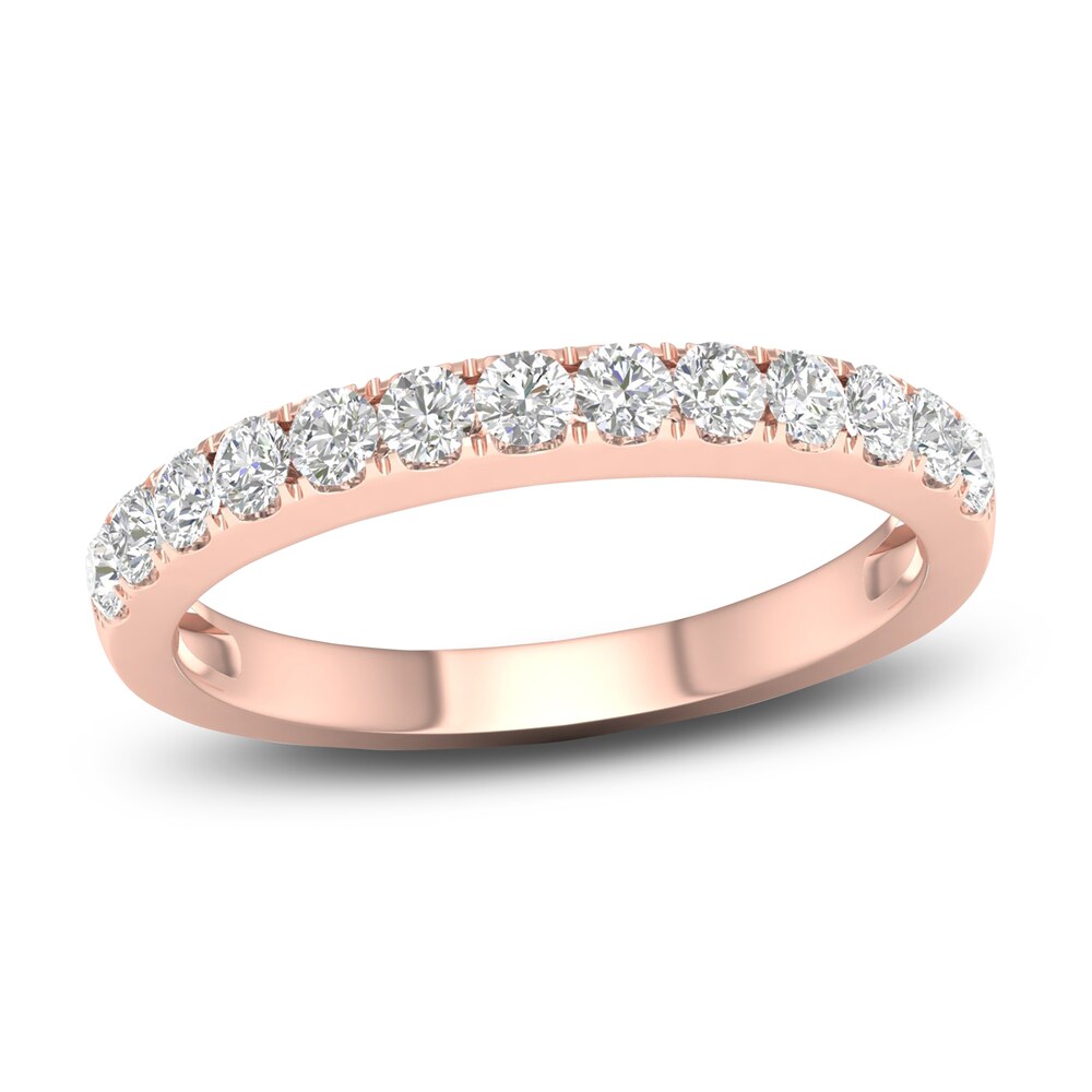 Diamond Wedding Band 1/2 ct tw Round 14K Rose Gold aSK3lhuV