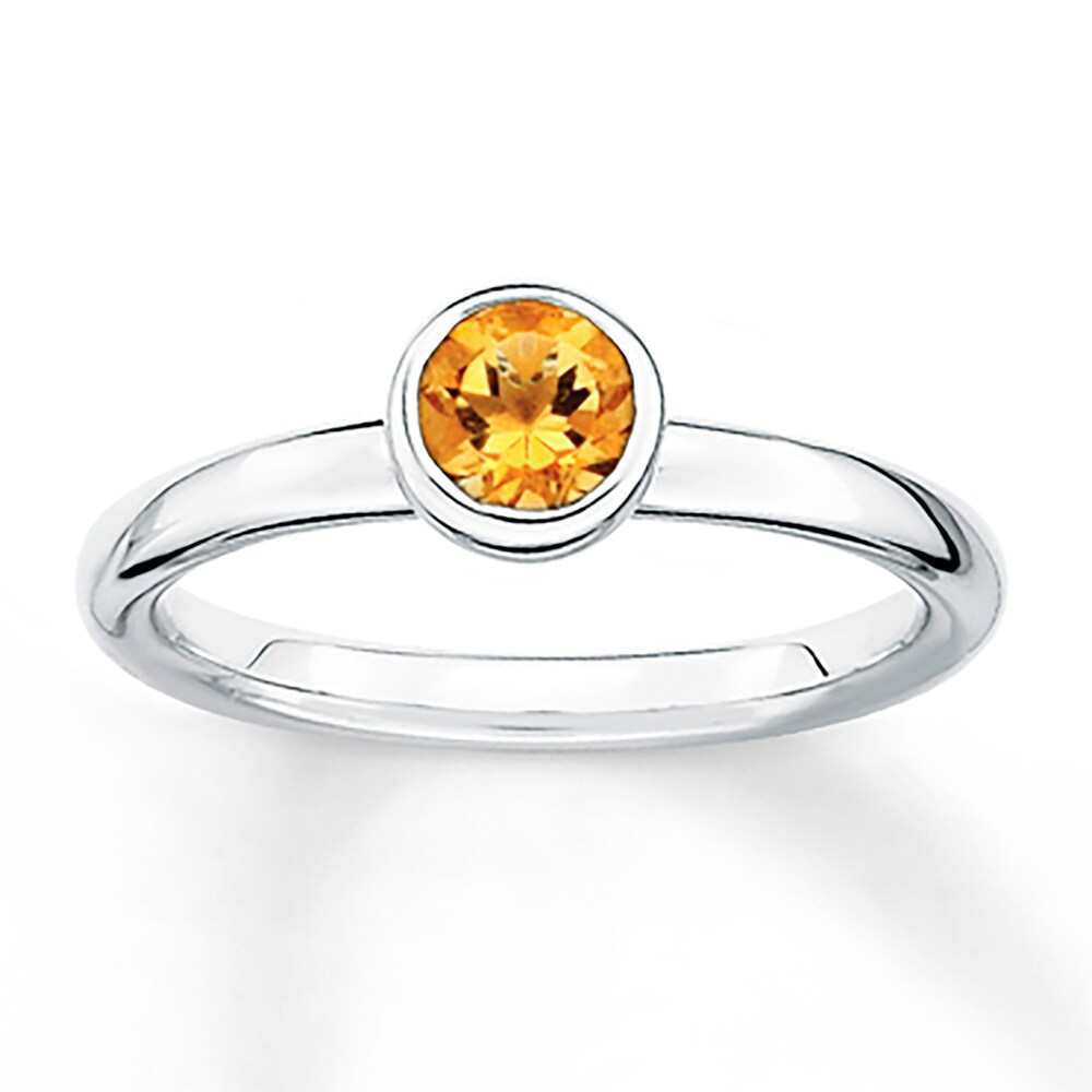 Stackable Citrine Ring Sterling Silver aVAH82JC