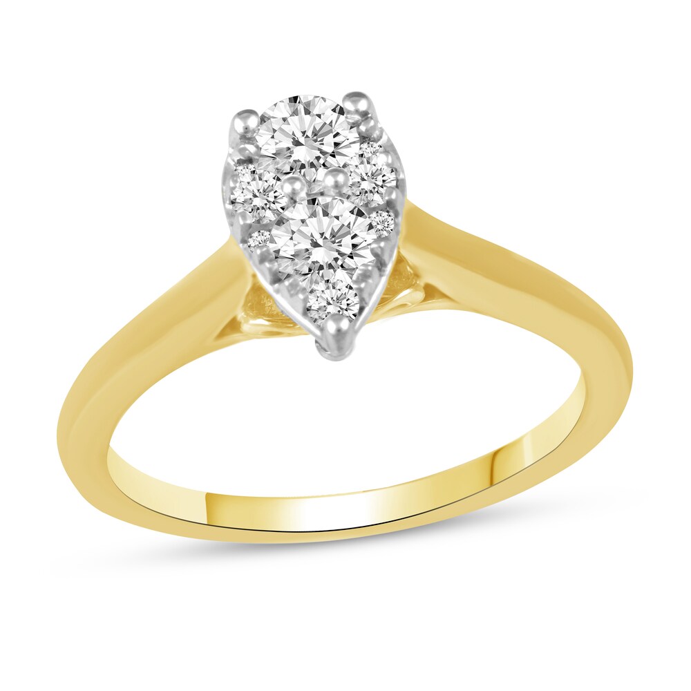 Diamond Engagement Ring 1/2 ct tw Round 14K Yellow Gold aZx6hT8V