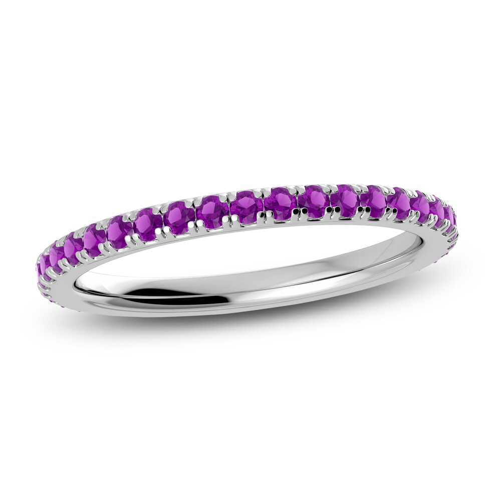 Juliette Maison Natural Amethyst Eternity Ring 10K White Gold abMmGtzZ