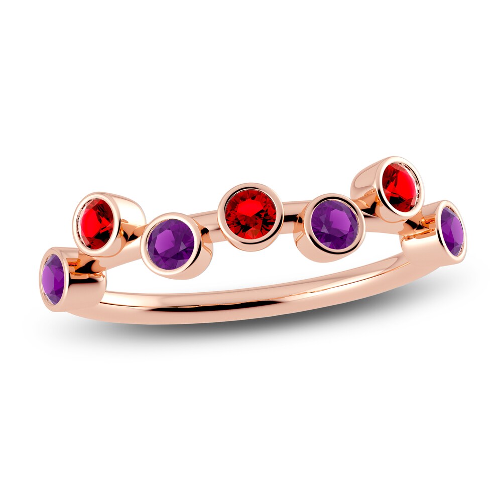 Juliette Maison Natural Ruby & Natural Amethyst Ring 10K Rose Gold akRUAgF0