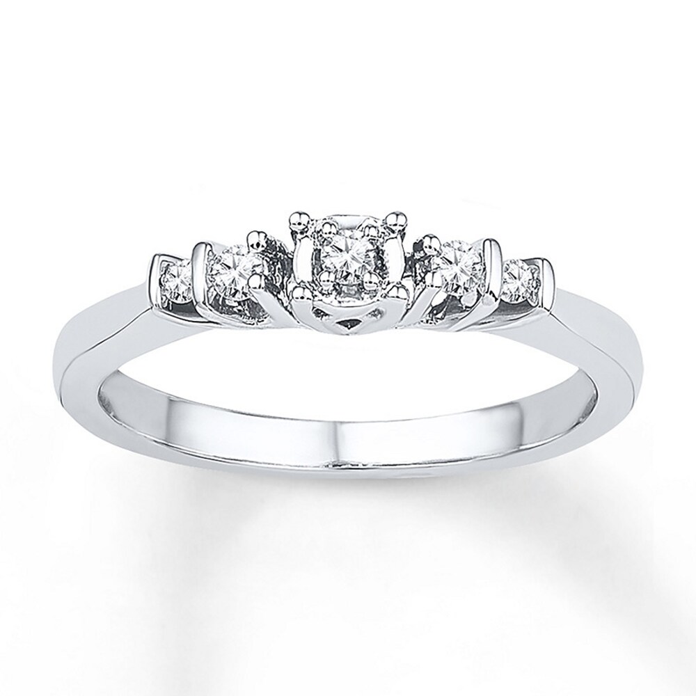 Diamond Promise Ring 1/8 ct tw Round-cut 10K White Gold amC6zO4m
