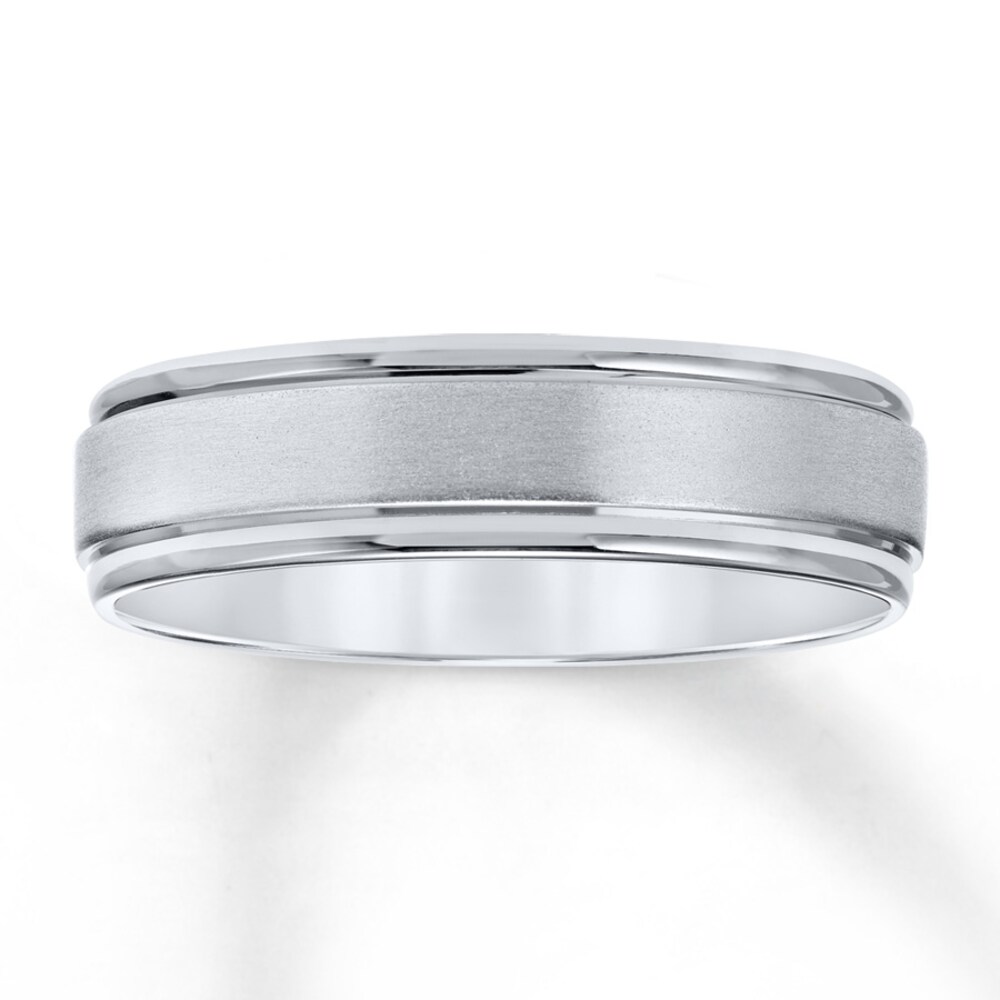 Wedding Band 10K White Gold 6mm b3J1mIZz