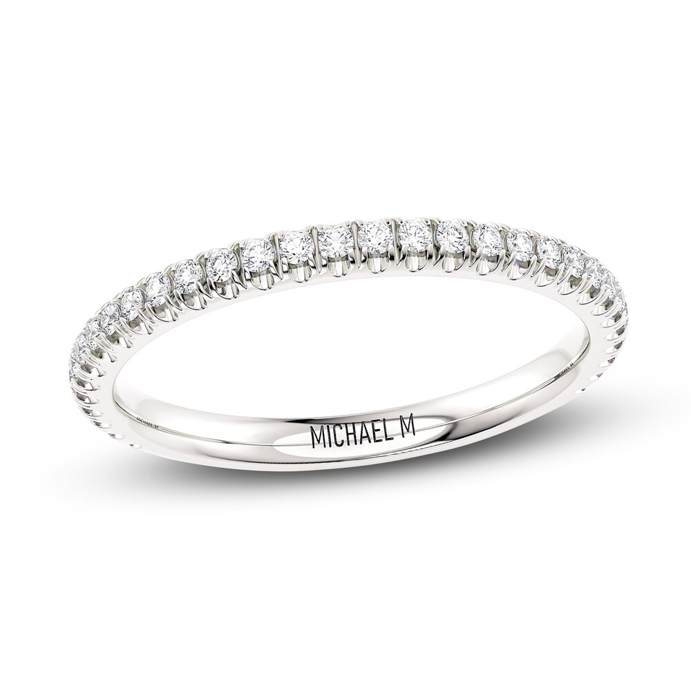 Michael M Diamond Wedding Band 1/4 ct tw Round 18K White Gold b6MQLj5t