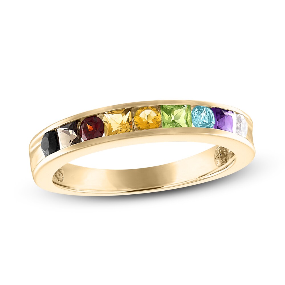 Love Proudly Ring Multi-Color Rainbow 14K Yellow Gold 4MM bEQwWX95